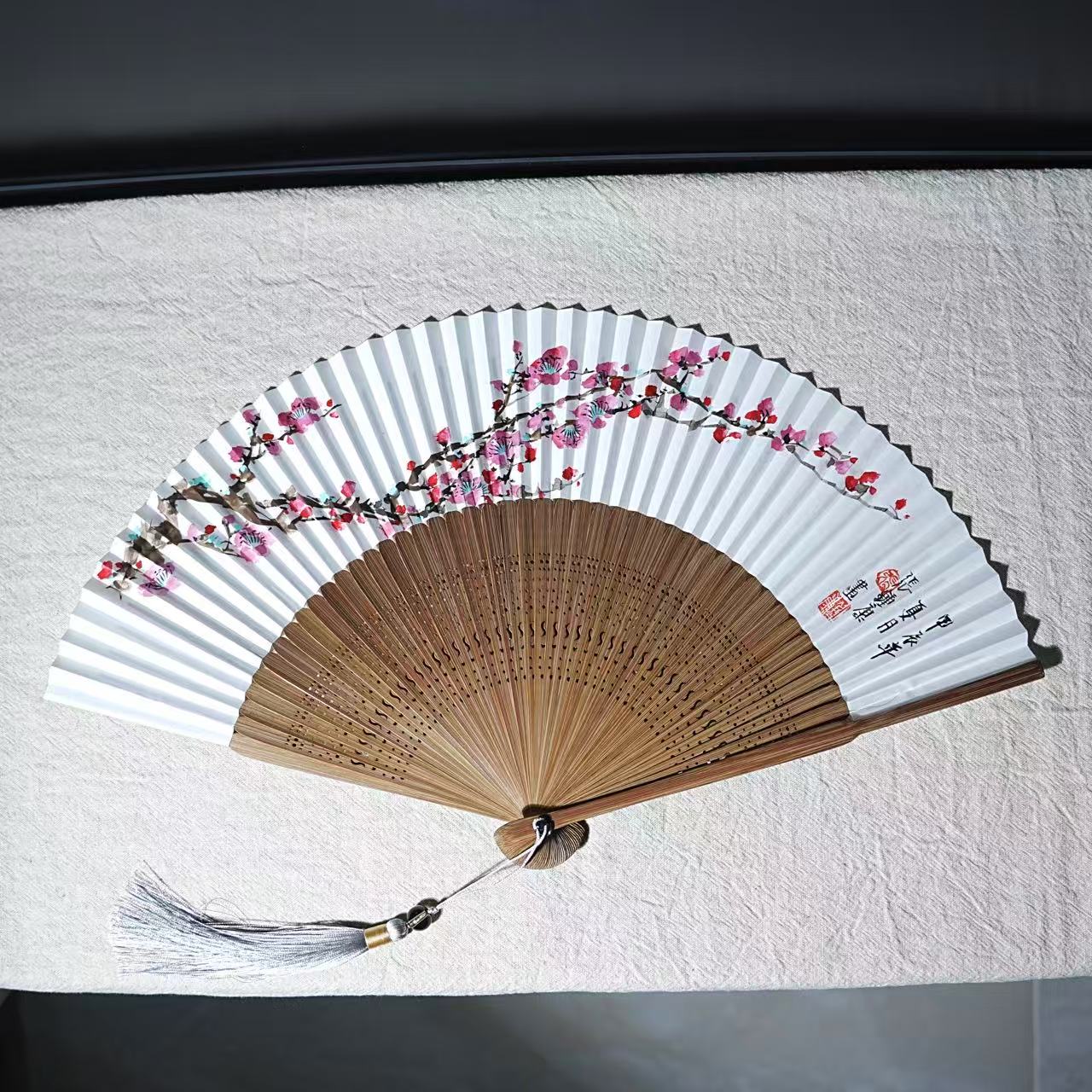 Chinese Ink and Wash Painting Bamboo Folding Fan
